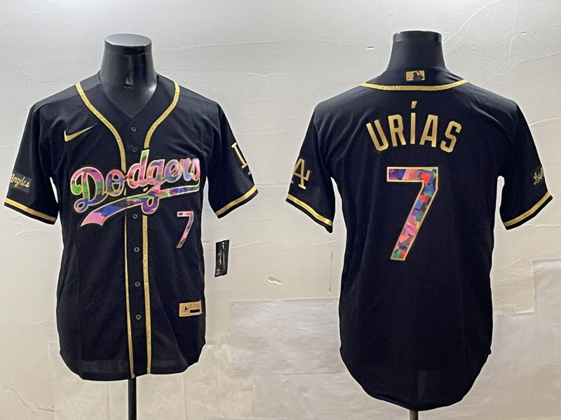 Men's Los Angeles Dodgers Julio Urias Black Limited Player Jersey baseball jersey product view 1