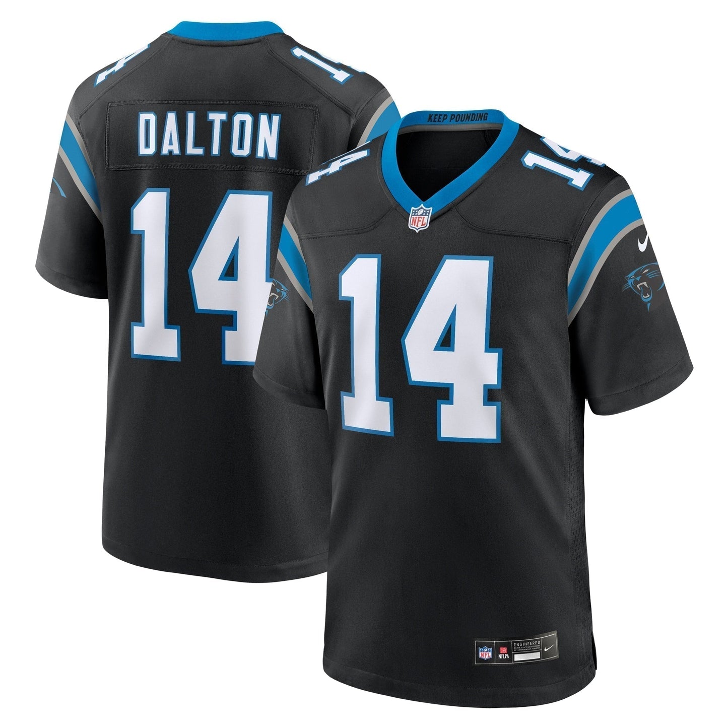 Andy Dalton Carolina Panthers Team Game Jersey - Black football jersey product view 1