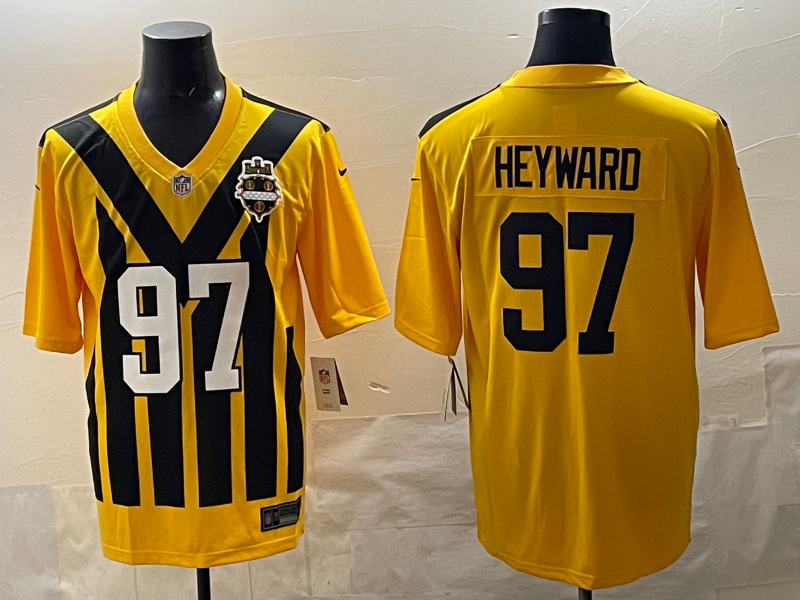 Men's Pittsburgh Steelers Cameron Heyward Gold Alternate 1933 Throwback Game Jersey football jersey product view 1