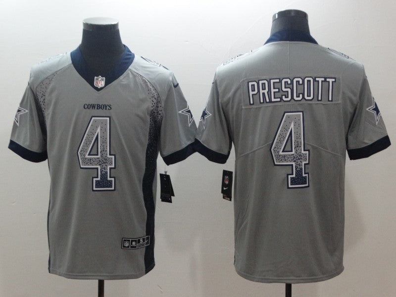 Men's Dallas Cowboys Dak Prescott #4 Gray Authentic Game Jersey1 football jersey product view 1