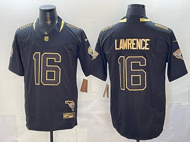 Men's Jacksonville Jaguars Trevor Lawrence #16 Black Player Game Jersey football jersey product view 1