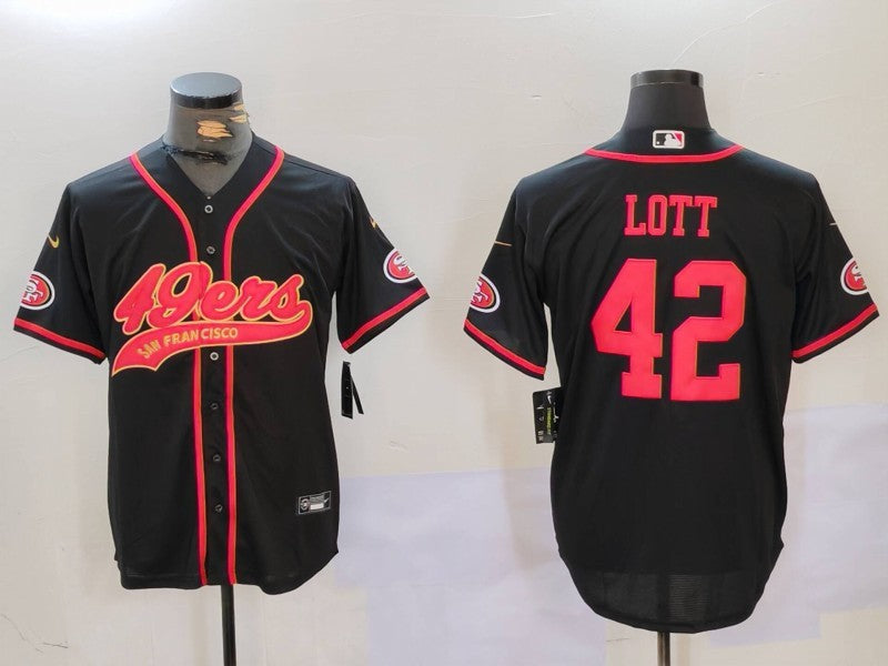 Men's San Francisco 49ers Ronnie Lott Black Game Player Jersey football jersey product view 1