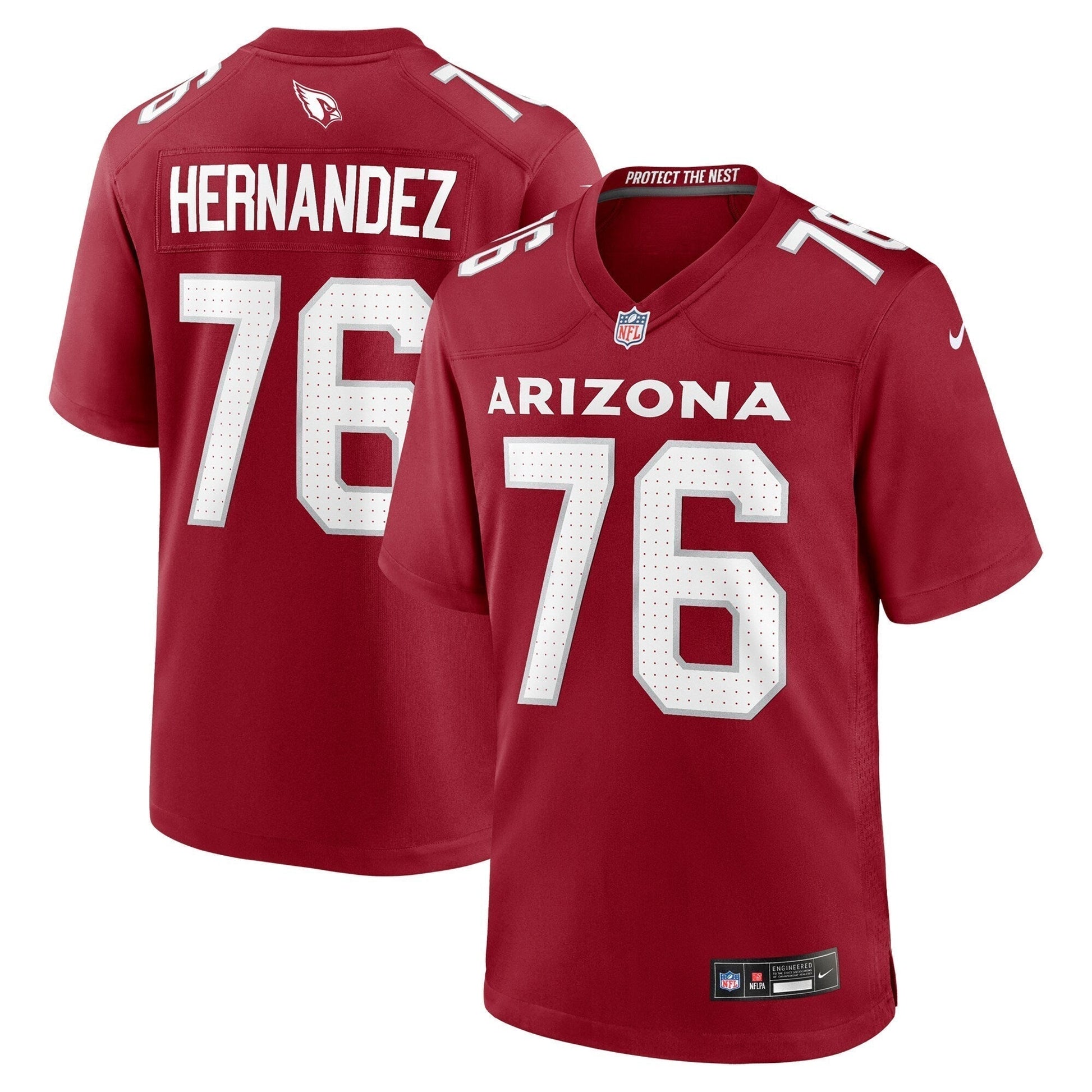 Will Hernandez Arizona Cardinals Team Game Jersey - Cardinal football jersey product view 1