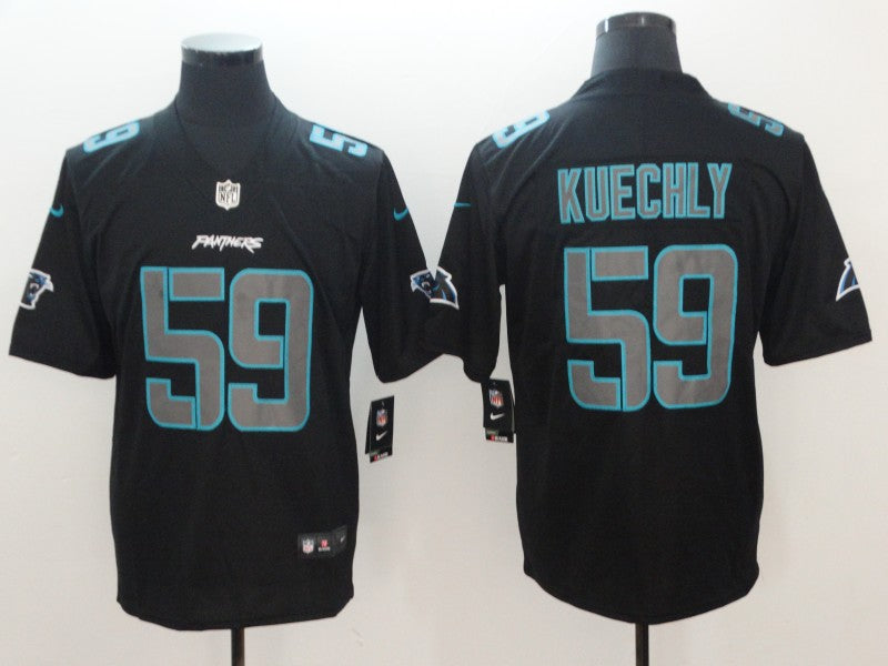 Men's Carolina Panthers Luke Kuechly #59 Black Game Player Jersey1 football jersey product view 1