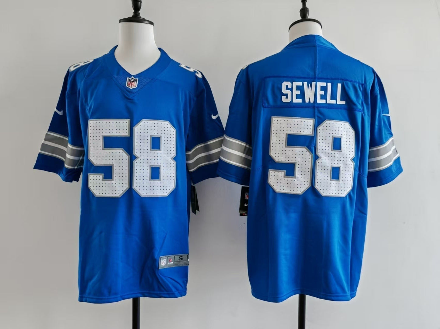 Men's Detroit Lions Penei Sewell Jersey - Blue football jersey product view 1