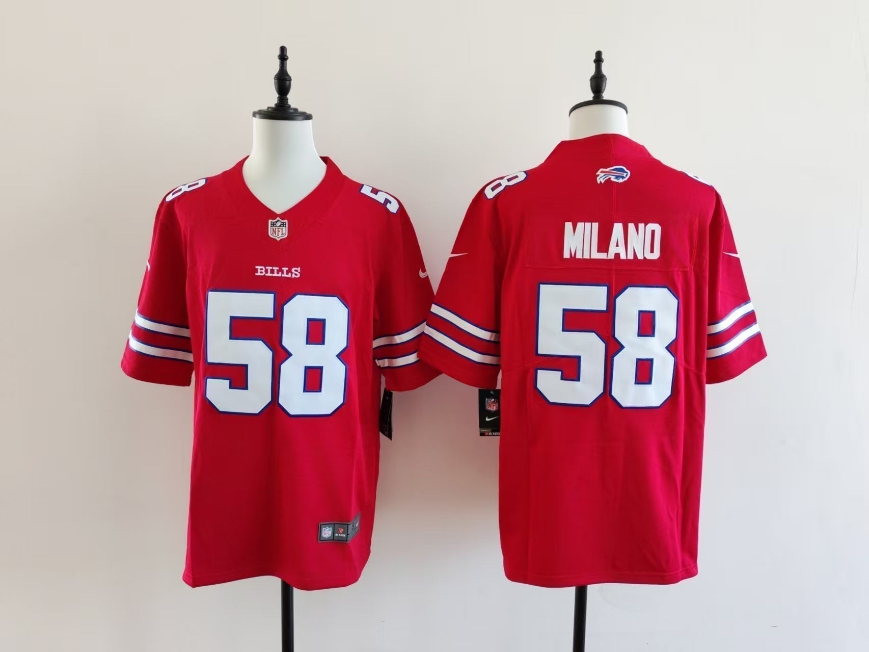 Men's Buffalo Bills Matt Milano Jersey-Red football jersey product view 1