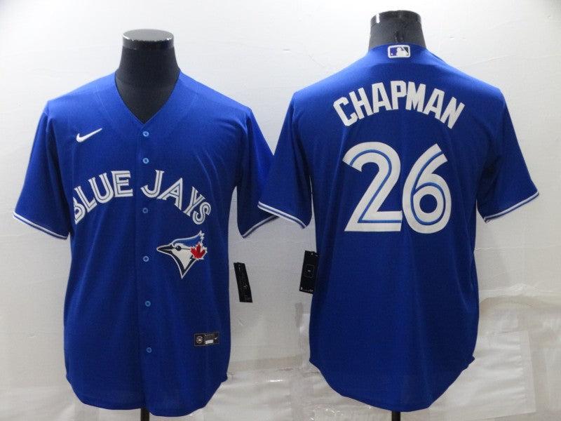 Men's Toronto Blue Jays Matt Chapman Blue Replica Baseball Jersey baseball jersey product view 1