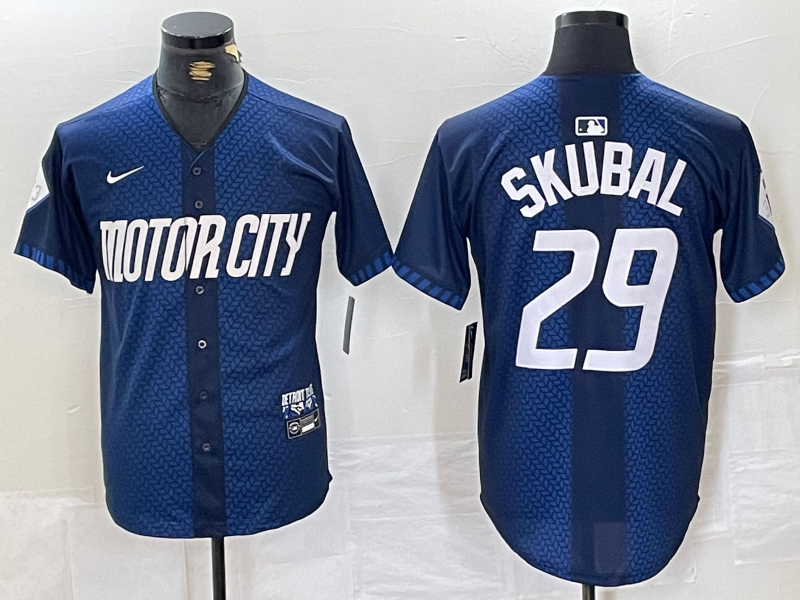 Men's Detroit Tigers Tarik Skubal Navy 2024 City Connect Limited Jersey baseball jersey product view 1