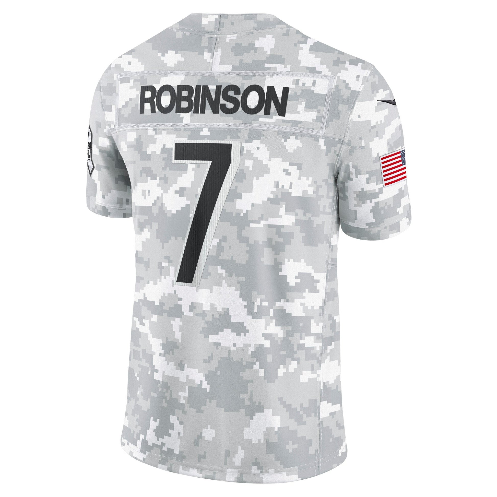 Bijan Robinson Atlanta Falcons 2024 Salute to Service Limited Jersey - Arctic Camo football jersey product view 3