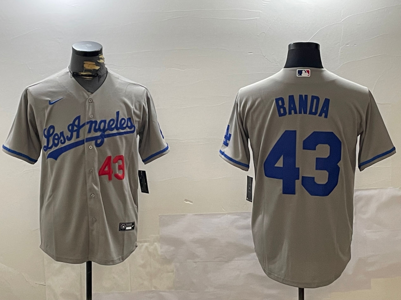 Men's Los Angeles Dodgers Anthony Banda Gray Player Jersey baseball jersey product view 1