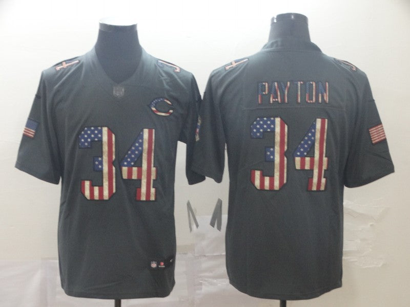 Men's Chicago Bears #34 Walter Payton Black Game Jersey1 football jersey product view 1