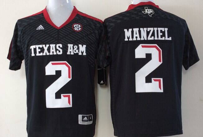 Men's Texas A&M Aggies Johnny Manziel #2 Black Player Jersey sports jersey product view 1