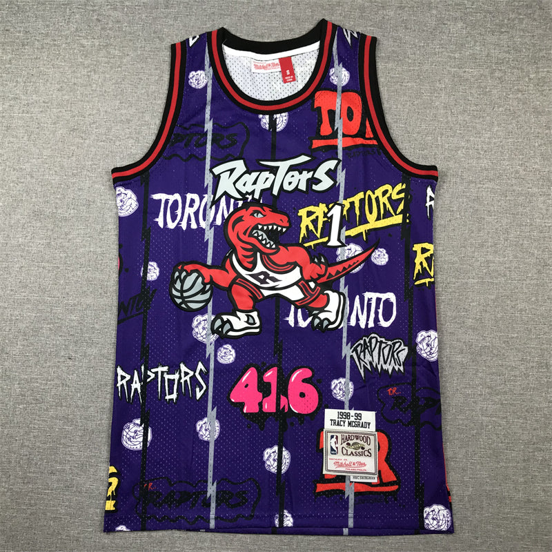 Raptors No. 1 MCGRADY Graffiti basketball jersey product view 1