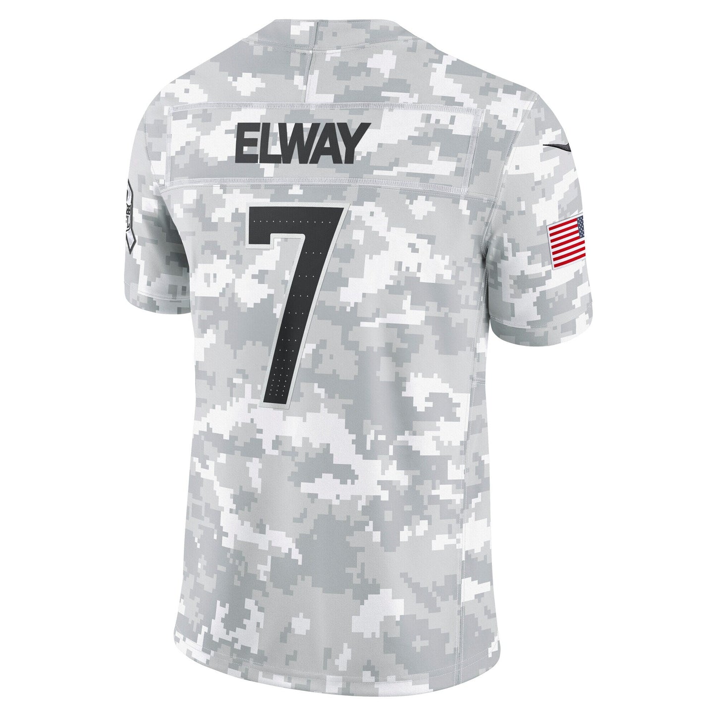 John Elway Denver Broncos 2024 Salute to Service Retired Limited Jersey - Arctic Camo football jersey product view 3