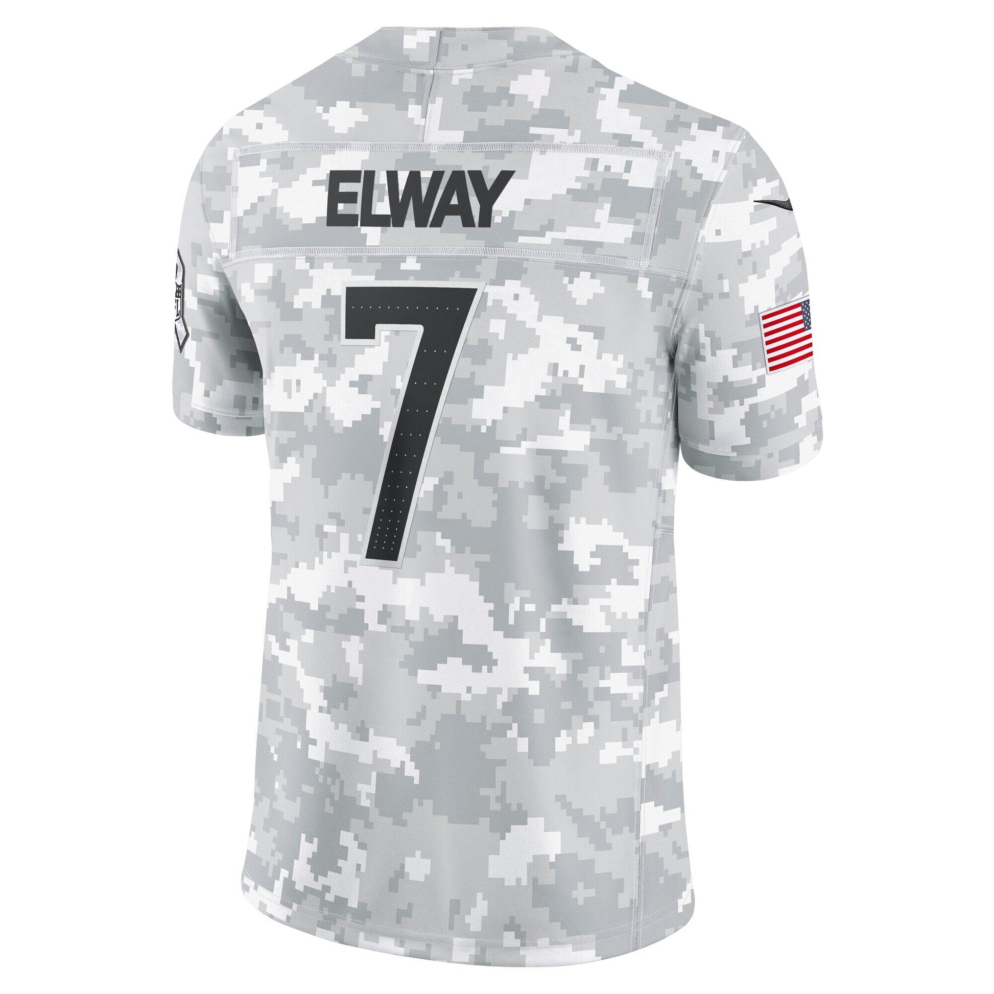 John Elway Denver Broncos 2024 Salute to Service Retired Limited Jersey - Arctic Camo football jersey product view 3