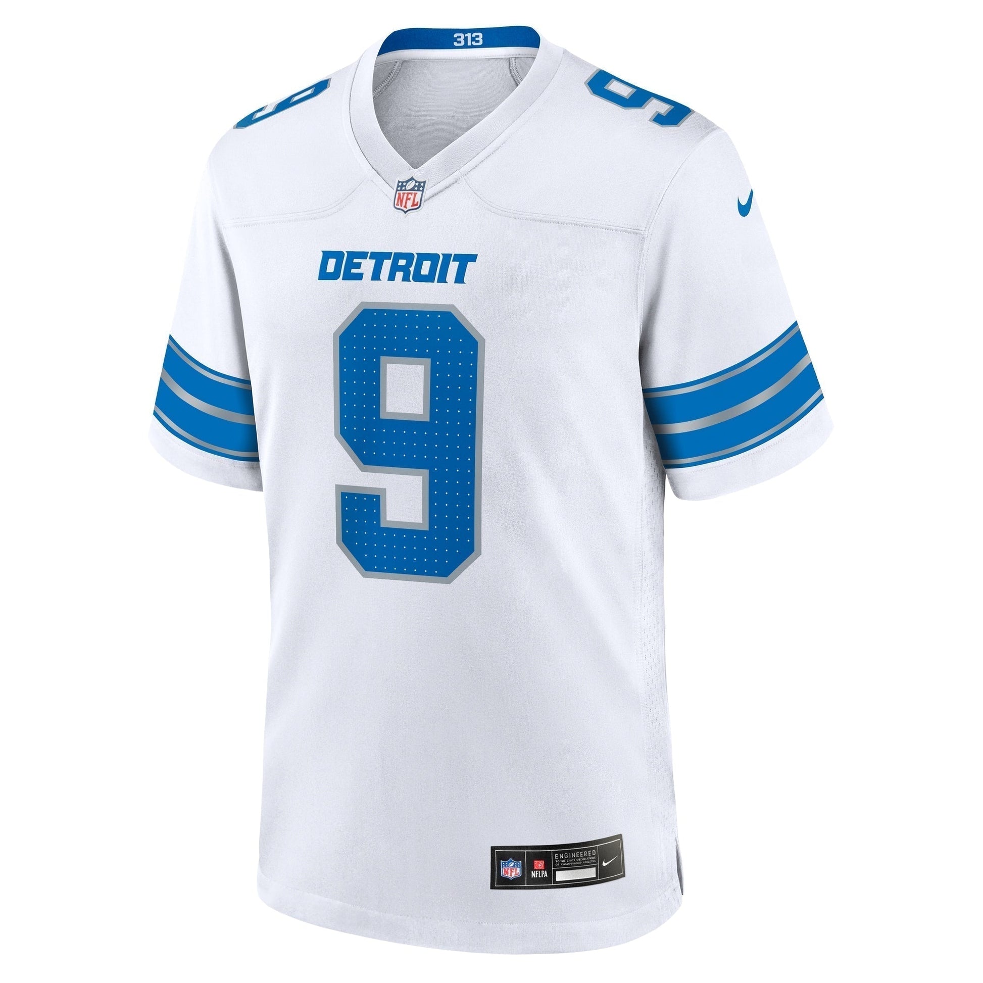 Jameson Williams Detroit Lions White Game Jersey - White football jersey product view 2