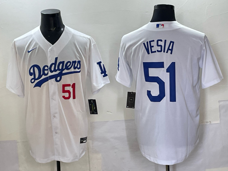 Men's Los Angeles Dodgers Alex Vesia White Home Limited Player Jersey baseball jersey product view 1