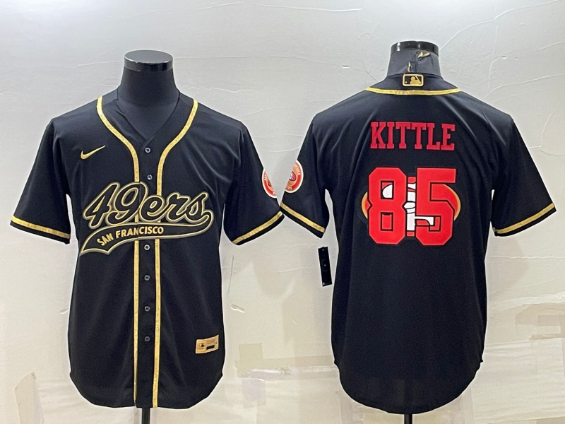 Men's San Francisco 49ers George Kittle Black Game Player Jersey Joint Edition football jersey product view 1