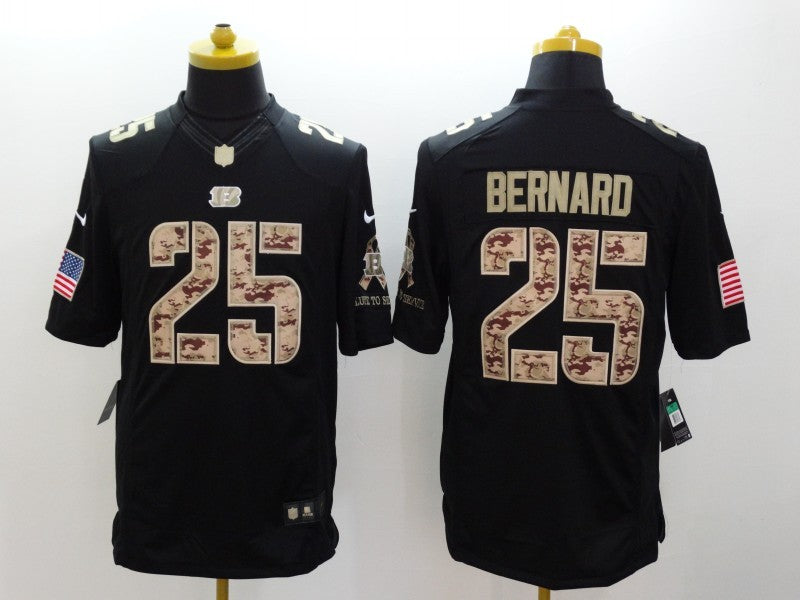Men's Cincinnati Bengals Giovanni Bernard #25 Black Game Player Jersey1 football jersey product view 1