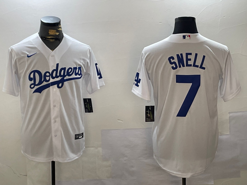 Men's Los Angeles Dodgers Blake Snell White Home Replica Player Jersey baseball jersey product view 1