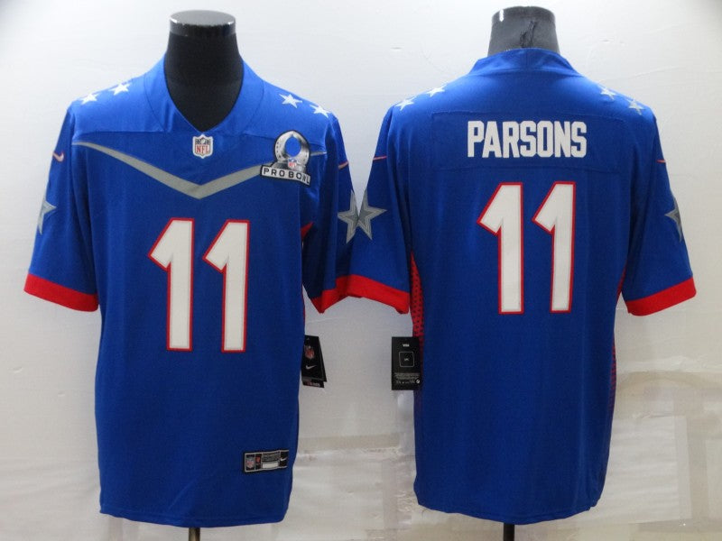 Men's Dallas Cowboys Micah Parsons #11 Blue ALL STAR Game Jersey1 football jersey product view 1