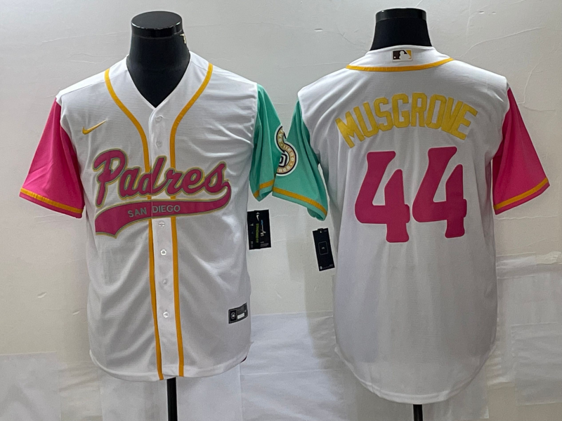 Men's San Diego Padres Joe Musgrove #44 White City Connect Replica Player Jersey1 Joint Edition baseball jersey product view 1