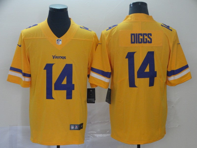Men's Minnesota Vikings Stefon Diggs #14 Yellow Inverted Legend Jersey1 football jersey product view 1