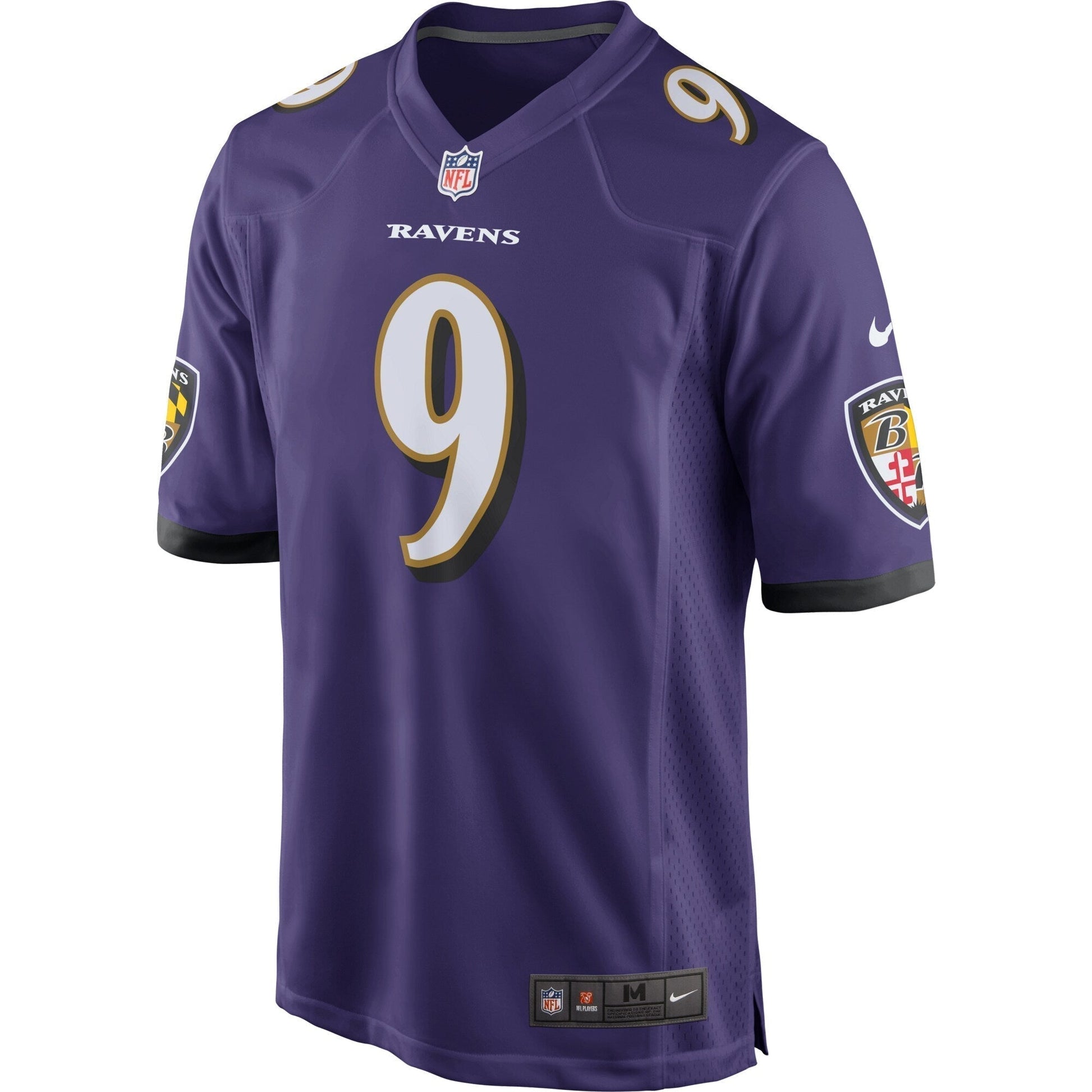 Justin Tucker Baltimore Ravens Game Jersey - Purple football jersey product view 2