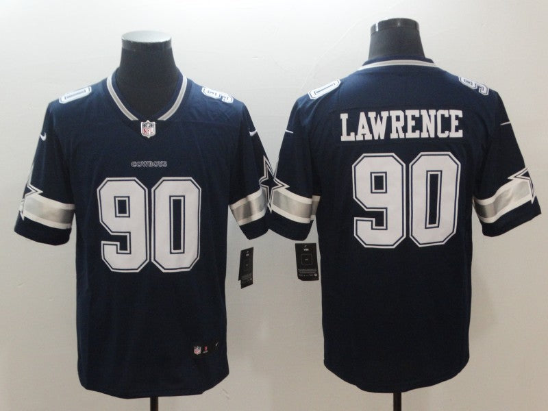 Men's Dallas Cowboys DeMarcus Lawrence #90 Navy Game Player Jersey1 football jersey product view 1