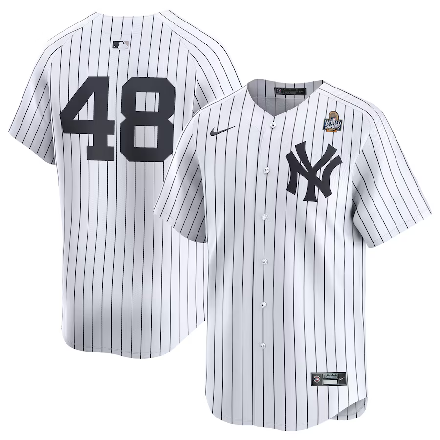 Men's New York Yankees Anthony Rizzo #48 White 2024 World Series Limited Player Jersey baseball jersey product view 1