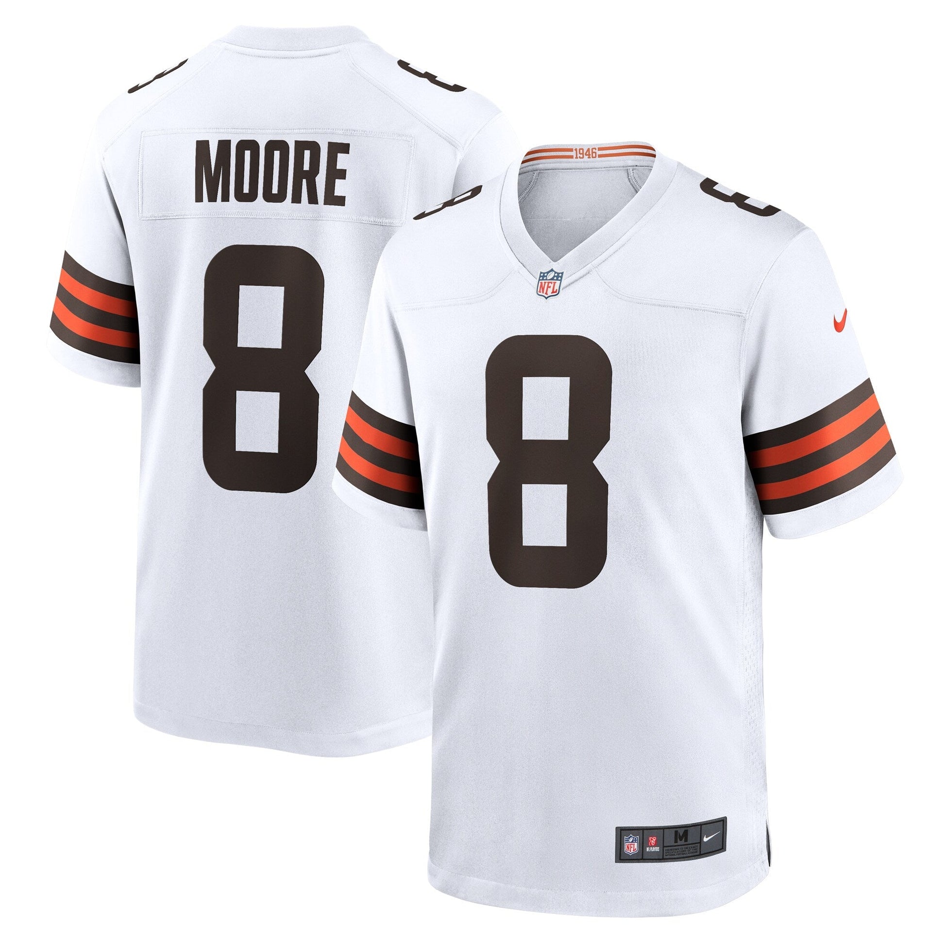 Elijah Moore Cleveland Browns Team Game Jersey - White football jersey product view 1
