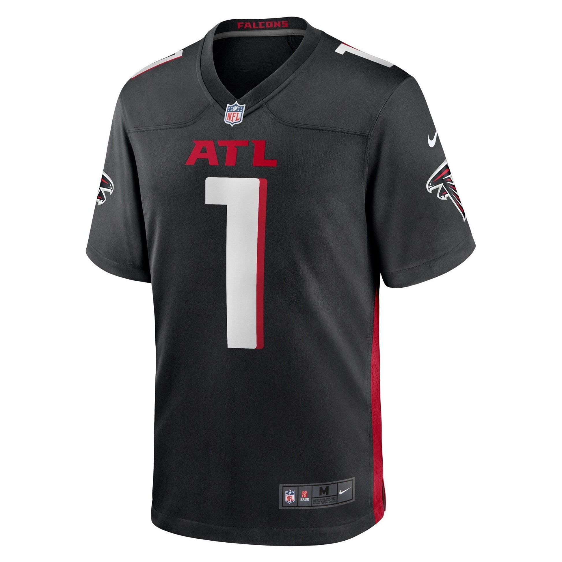 Number 1 Dad Atlanta Falcons Game Jersey - Black football jersey product view 2