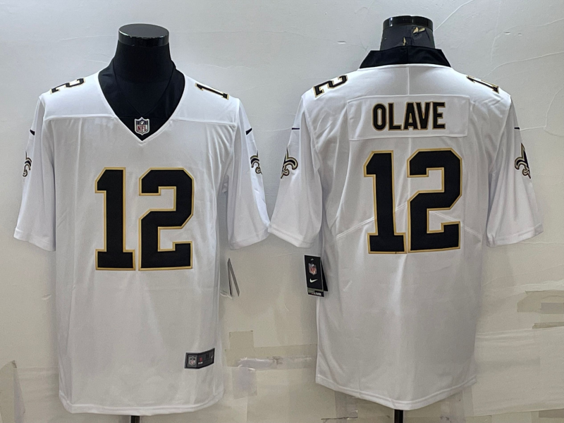 Men's New Orleans Saints Chris Olave White Game Jersey football jersey product view 1