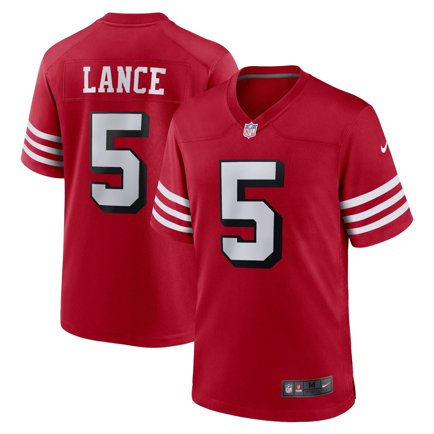 Trey Lance San Francisco 49ers Alternate Game Jersey - Scarlet football jersey product view 1