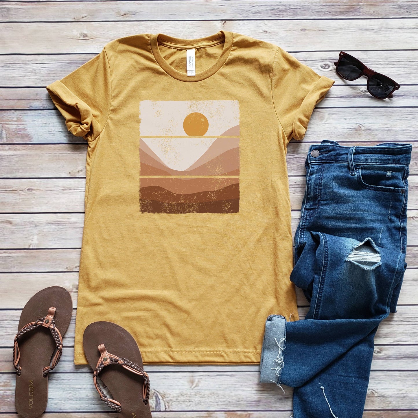 Desert Yellows Tee | Outdoor | Sizes XS-2XL Unisex T-shirt, Sweatshirt, Hoodie, Long Sleeve Tee - T-Shirt, Sweatshirt, Hoodie