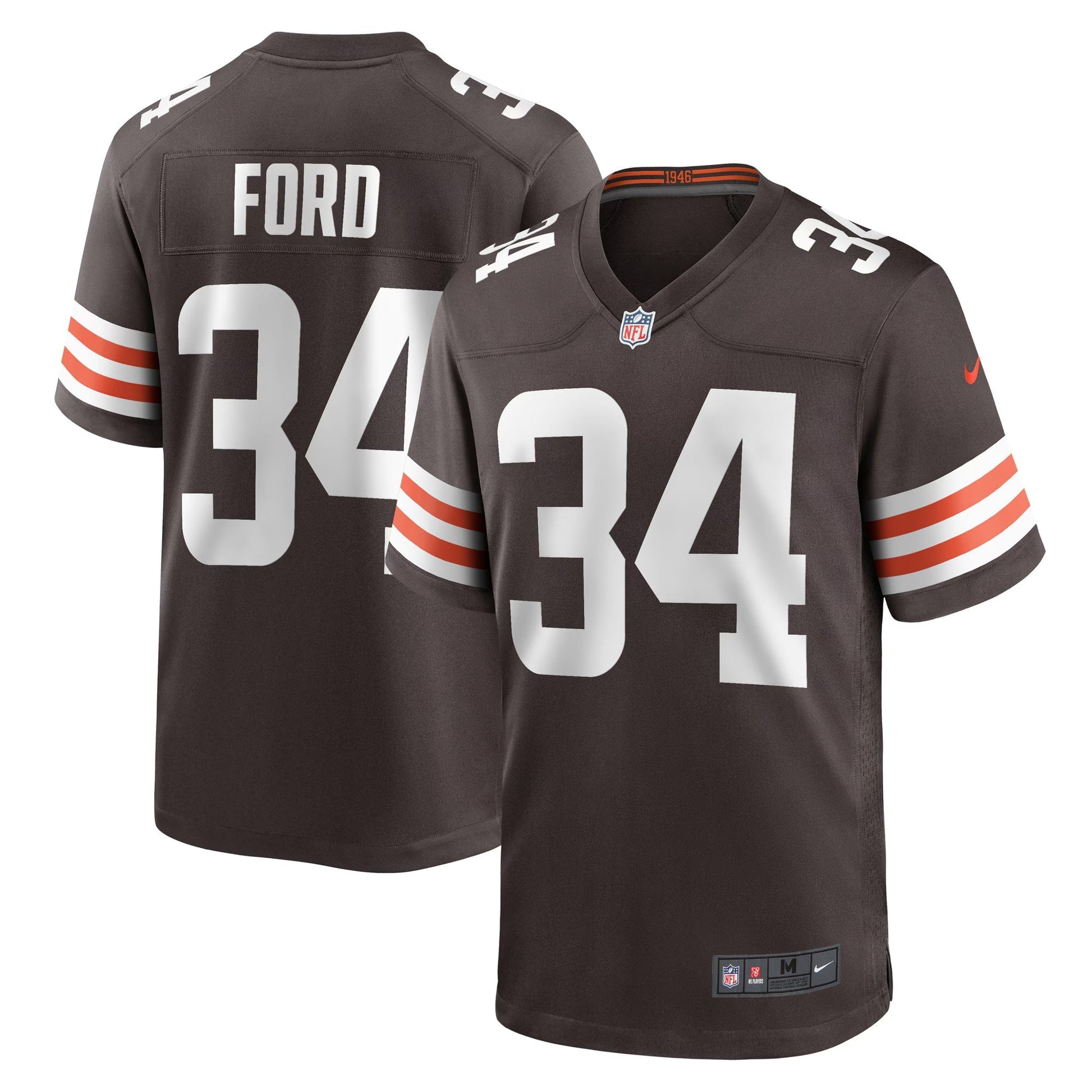 Cleveland Browns Jerome Ford Brown Game Player Jersey football jersey product view 1