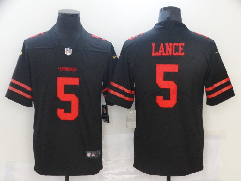 Men's San Francisco 49ers Trey Lance Black Game Jersey football jersey product view 1
