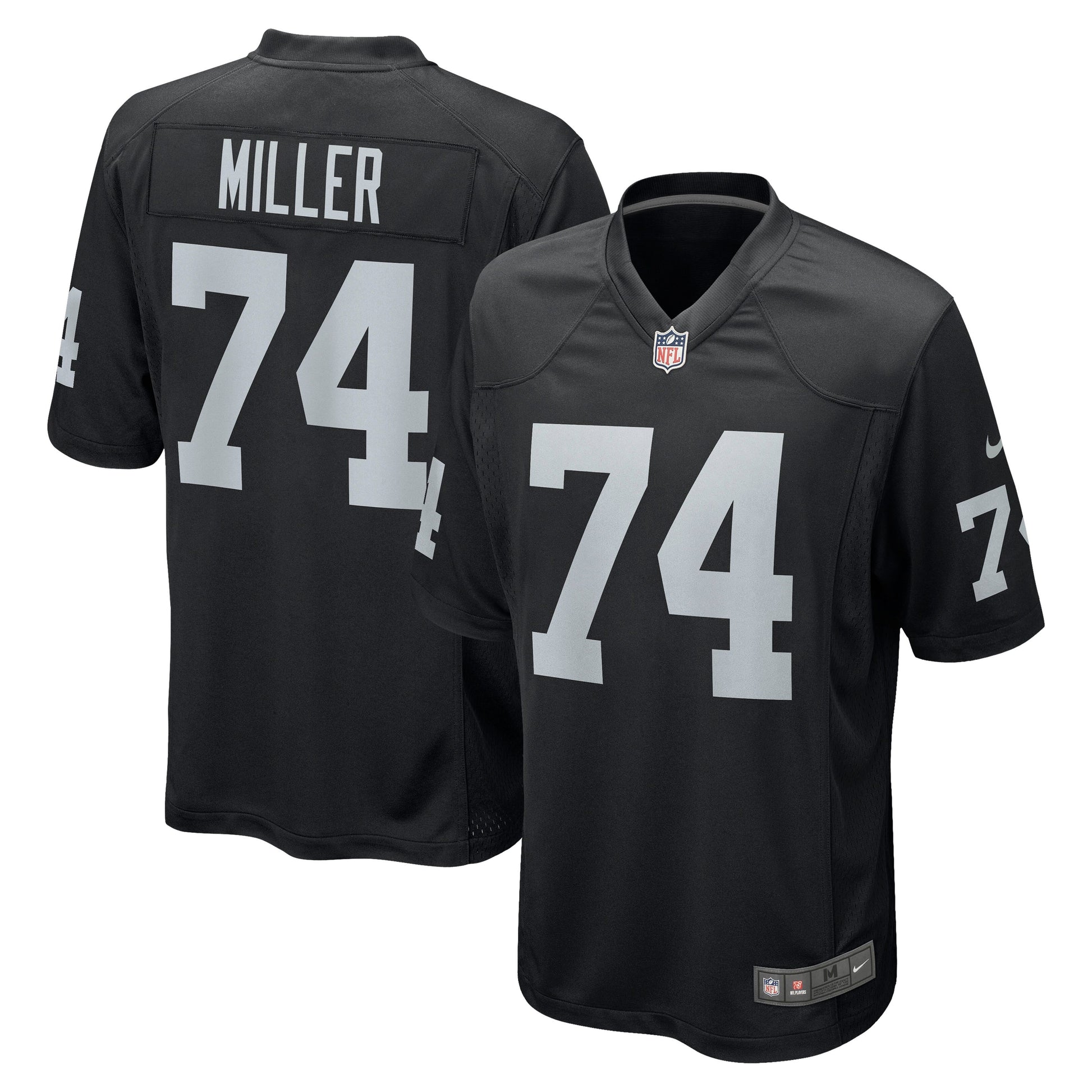 Kolton Miller Las Vegas Raiders Game Jersey - Black football jersey product view 1