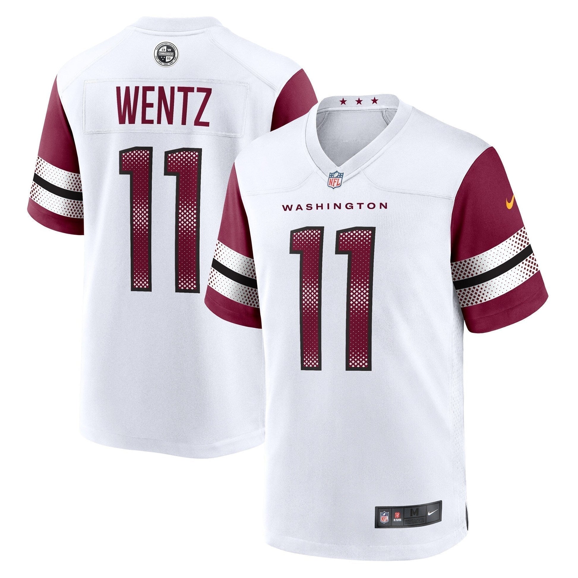 Carson Wentz Washington Commanders Game Jersey - White football jersey product view 1