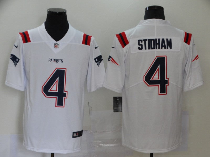 Men's New England Patriots Jarrett Stidham White Game Jersey football jersey product view 1