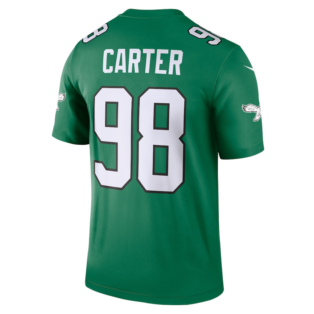 P.Eagles #98 Jalen Carter Kelly Green Legend Player Performance Top Jersey football jersey product view 1