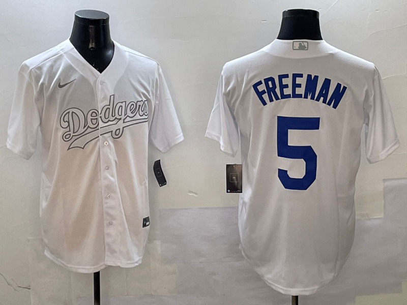 Men's Los Angeles Dodgers Freddie Freeman #5 White Player Jersey baseball jersey product view 1