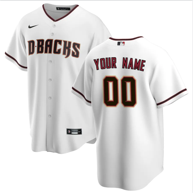 Men's Arizona Diamondbacks White Custom Stitched Baseball Jersey baseball jersey product view 1