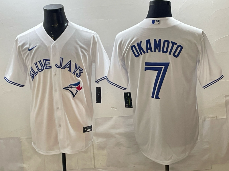 Men's Toronto Blue Jays Shota Okamoto #7 White Home Replica Jersey baseball jersey product view 1