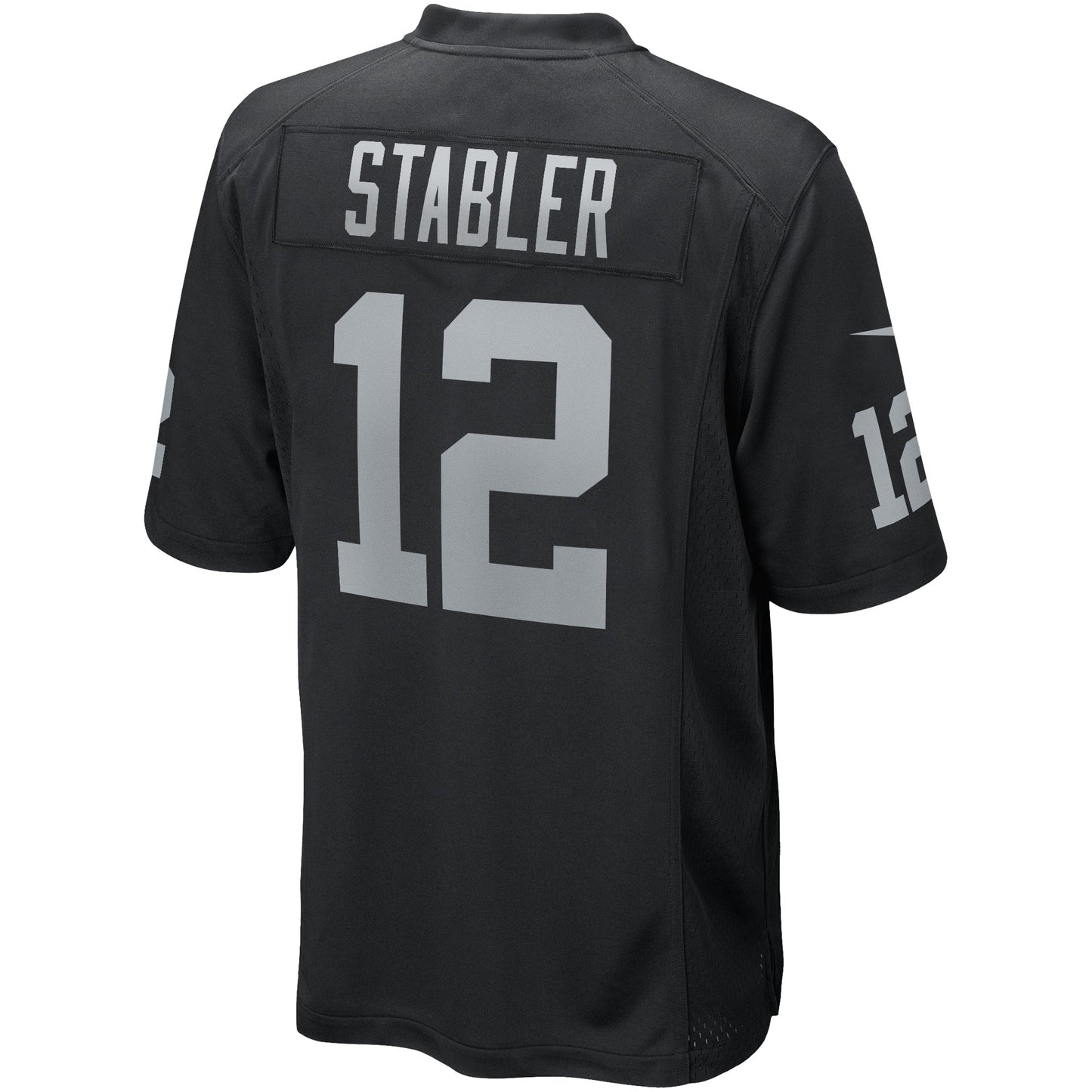 Ken Stabler Las Vegas Raiders Game Retired Jersey - Black football jersey product view 3