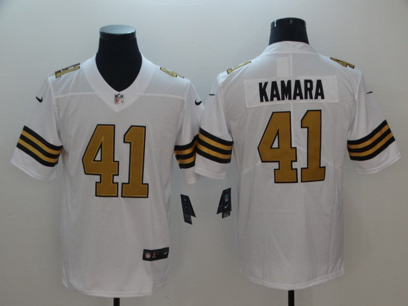 Men's New Orleans Saints Alvin Kamara White Alternate Game Jersey football jersey product view 1