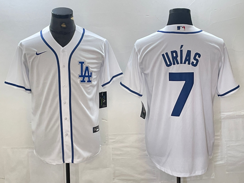 Men's Los Angeles Dodgers Julio Urias #7 White Limited Player Jersey baseball jersey product view 1