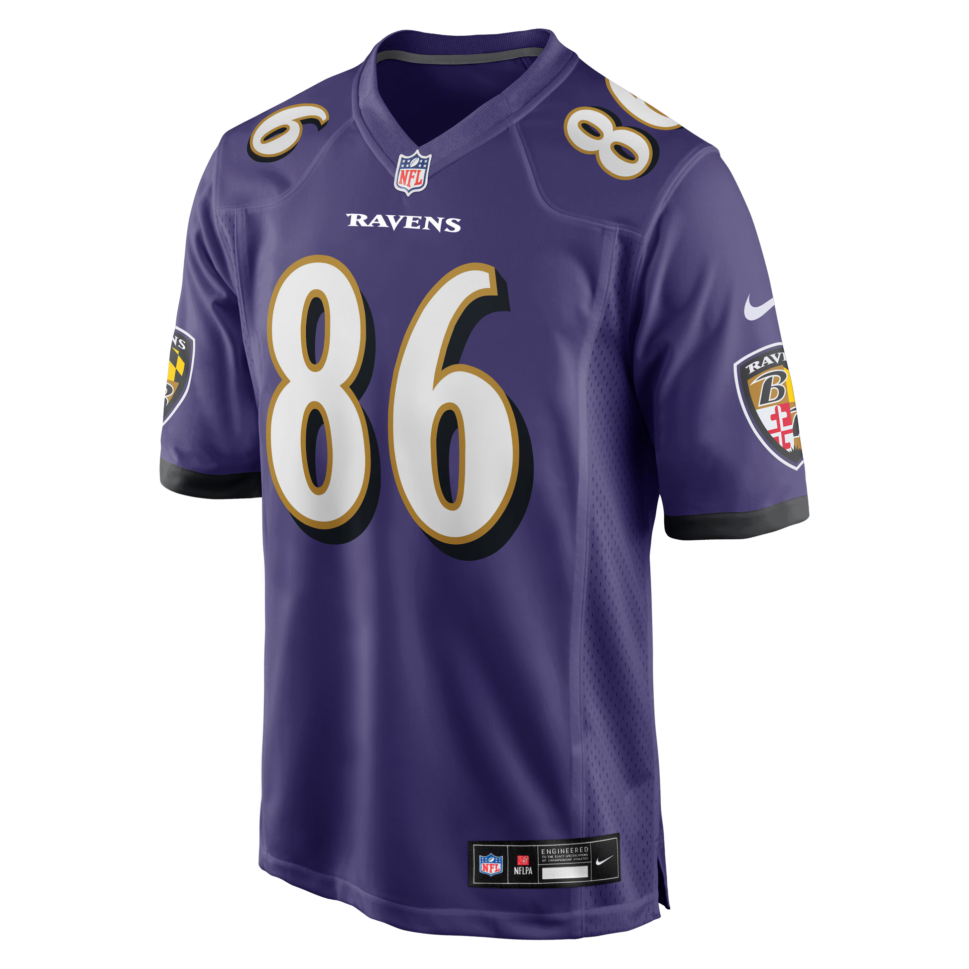 Baltimore Ravens Cornelius Johnson Purple Team Game Jersey football jersey product view 2