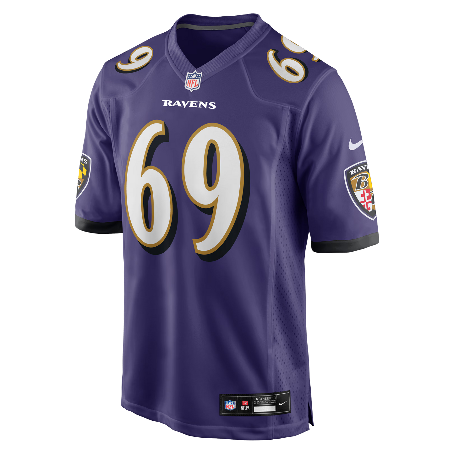 Baltimore Ravens Josh Tupou Purple Team Game Jersey football jersey product view 2