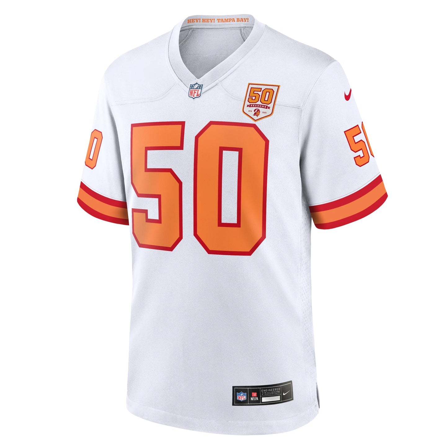 76 Tampa Bay Buccaneers Vita Vea White 50th Season Game Jersey football jersey product view 1